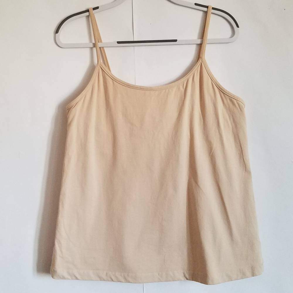 Beige tank, Built in bra, large size 18/20.